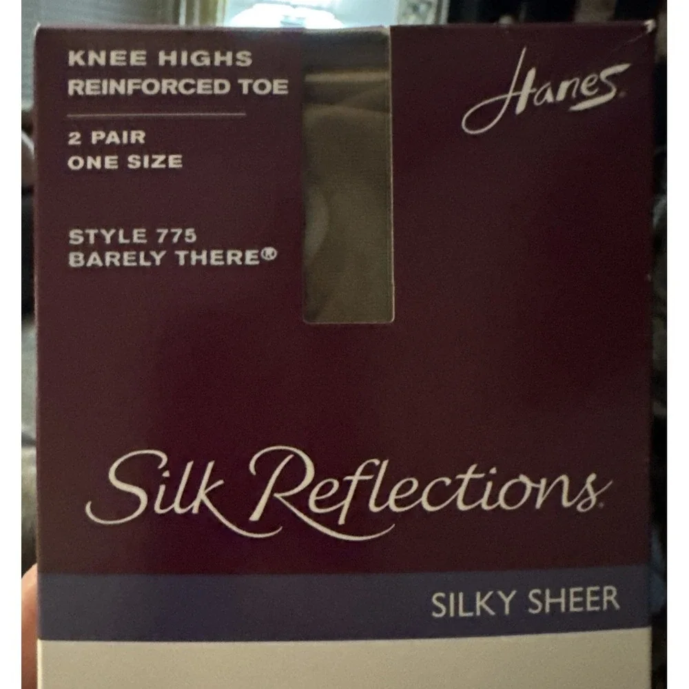 New Hanes‎ Women's Silk Reflections Silky Sheer Knee Highs  Color 775 - 2 Pairs